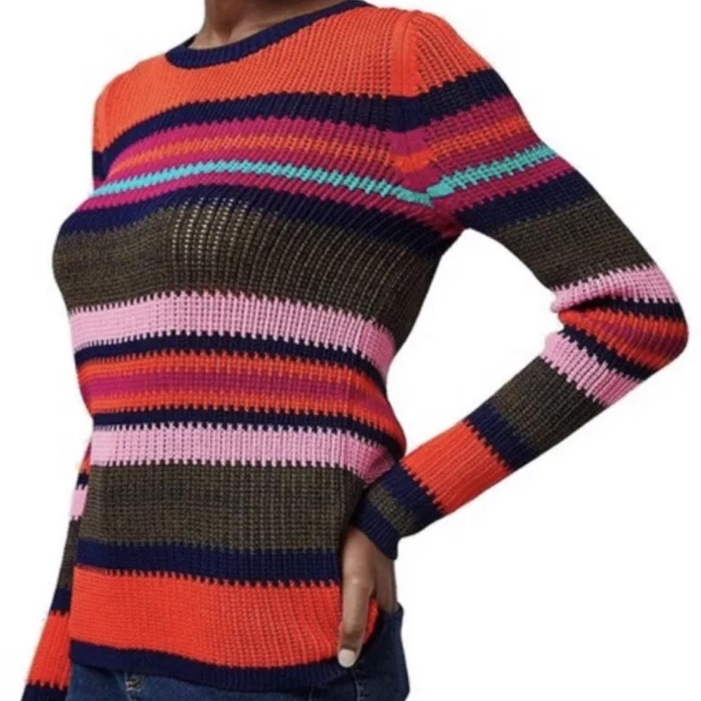 Topshop Multicolored Striped Knit Sweater pullover NWOT size 8 medium - Picture 2 of 11